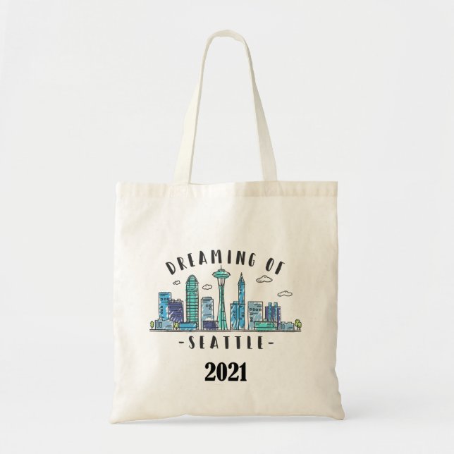 Seattle Skyline 2021 Tote Bag (Front)