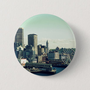 Seattle Skyline 6 Cm Round Badge