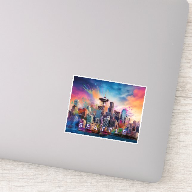 Seattle Skyline Abstract Art  (Detail)