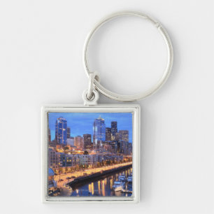 Seattle skyline and harbour, Washington State Key Ring