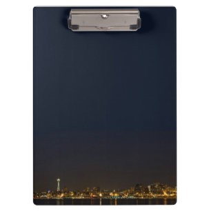Seattle Skyline at Night Clipboard