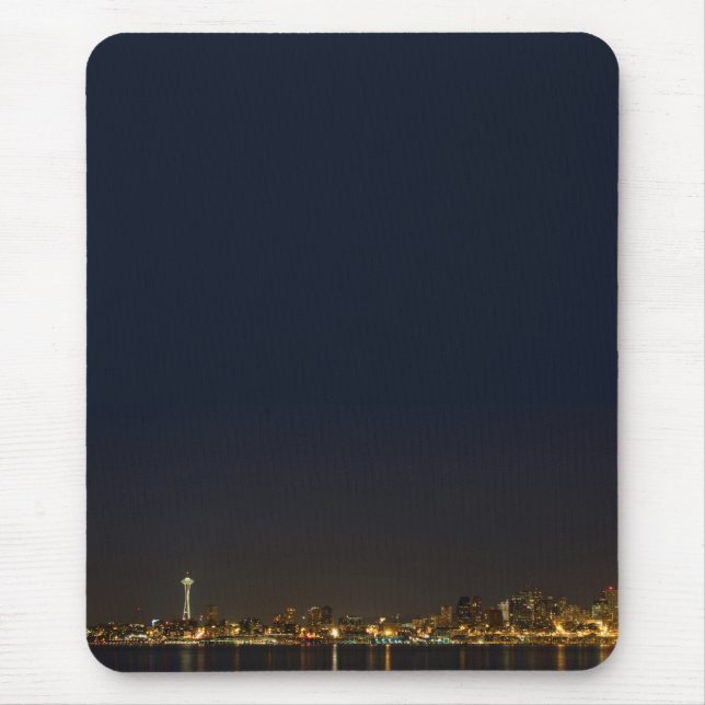 Seattle Skyline at Night Mouse Pad (Front)