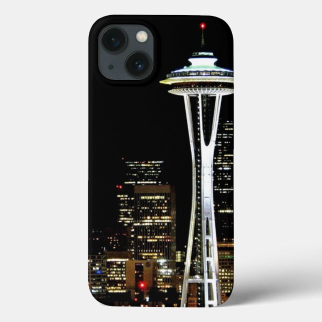 Seattle skyline at night, with Space Needle. Case-Mate iPhone Case (Back)