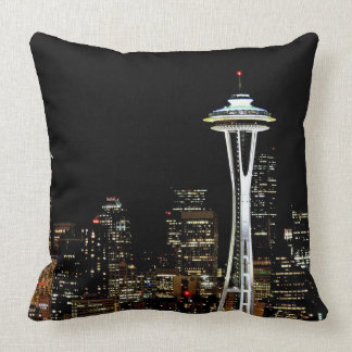 Seattle skyline at night, with Space Needle. Cushion