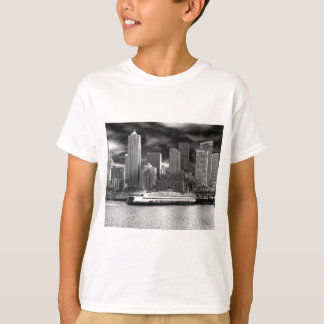 seattle skyline black and white T-Shirt