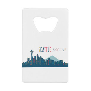 Seattle Skyline Blue