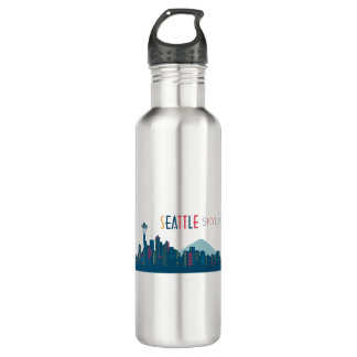 Seattle Skyline Blue 710 Ml Water Bottle