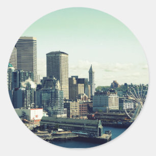 Seattle Skyline Classic Round Sticker