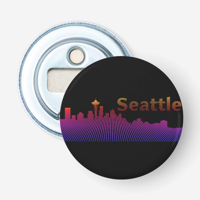Seattle skyline graphic bottle opener (Front)