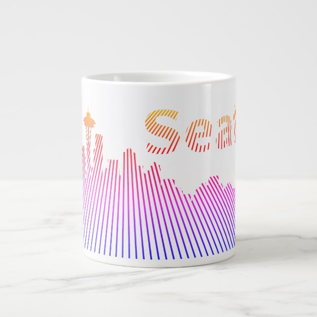 Seattle skyline graphic large coffee mug (Front)