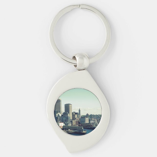 Seattle Skyline Key Ring (Front)