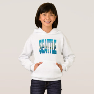 Seattle Skyline Photo Typography Modern Watercolor