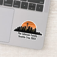 Seattle Skyline Sunset Custom Family Trip Laptop