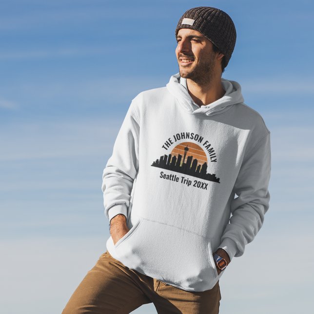 Seattle Skyline Sunset Custom Family Vacation Hoodie (Creator Uploaded)