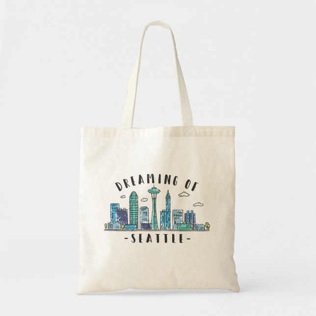 Seattle Skyline Tote Bag (Front)
