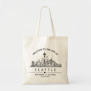 Seattle Skyline Tote Bag –Custom Wedding City Gift