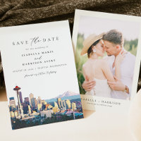 Seattle Skyline Travel Destination Save the Date