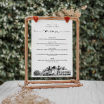 Seattle Skyline Wedding Dinner Menu Card 5x7<br><div class="desc">The Skyline Collection is a stunning assortment of meticulously sketched city skylines that capture the essence of iconic urban landscapes. Perfectly suited for metropolitan weddings or destination weddings alike,  this collection embodies the timeless charm of cityscapes and brings an elegant touch to your special day.</div>