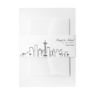 Seattle Skyline Wedding    Invitation Belly Band