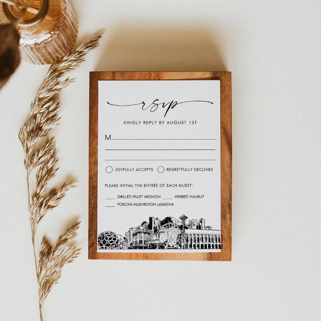 Seattle Skyline Wedding RSVP Response Card (Creator Uploaded)