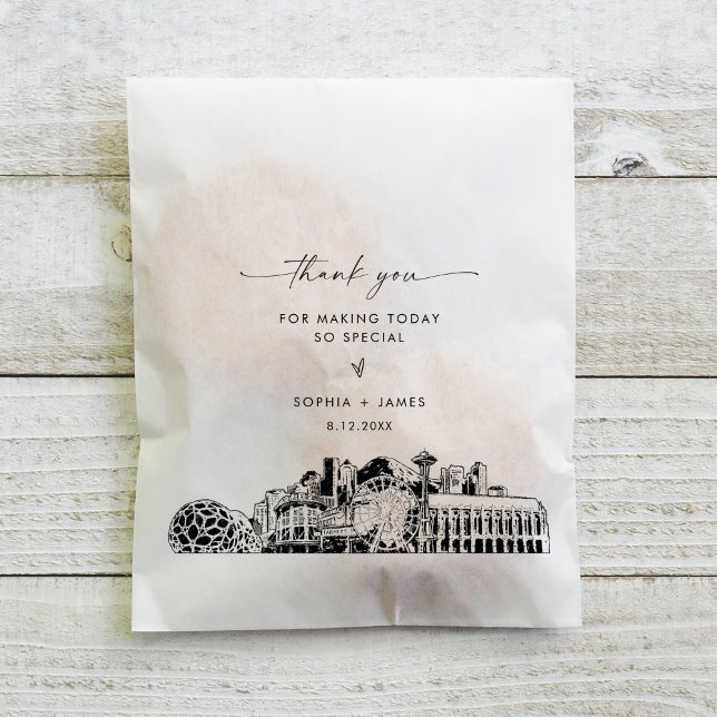 Seattle Skyline Wedding Thank You Favour Bags (Creator Uploaded)
