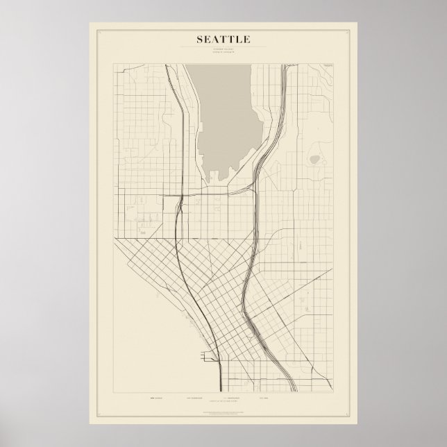 Seattle Street Map Poster (Front)