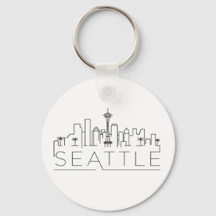 Seattle Stylised Skyline Key Ring