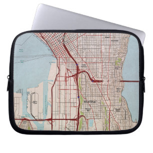 Seattle Topographic City Map Laptop Sleeve
