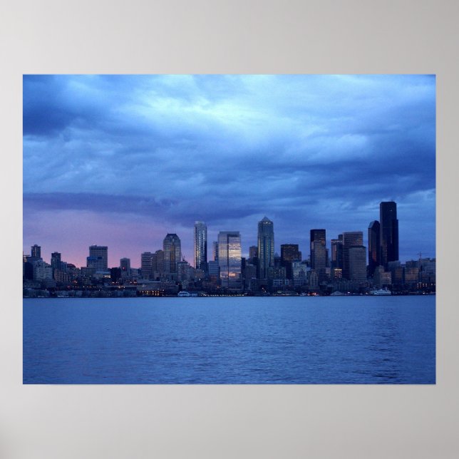 Seattle Under Clouds Poster (Front)