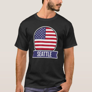 Seattle USA American place name US flag design T-Shirt
