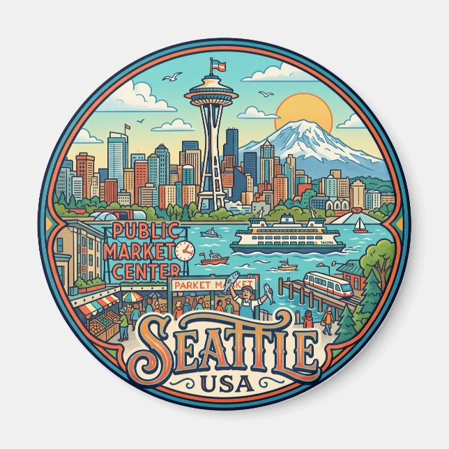 Seattle USA Magnet (Front)