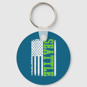 Seattle vintage us flag vintage design men women k key ring