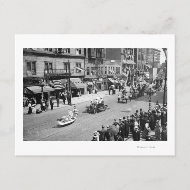 Seattle, WA Forth of July Parade on Seneca Postcard (Front)