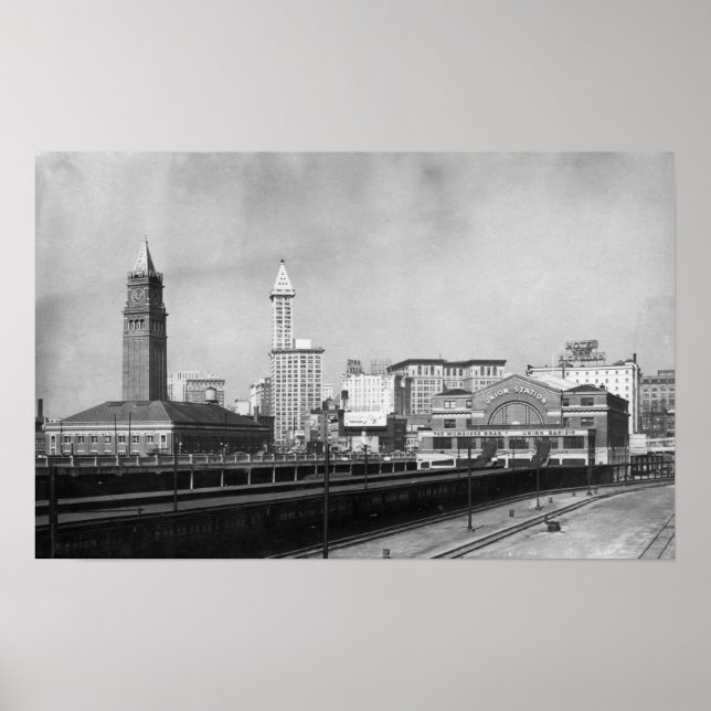 Seattle, WA - Seattle Railway Centre and Smith Poster (Front)