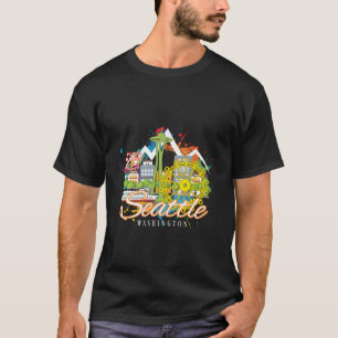 Seattle Wa Washington Novelty Space Needle Skyline T-Shirt