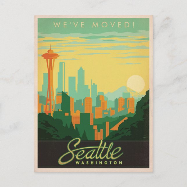 Seattle, WA | We've Moved Invitation Postcard (Front)