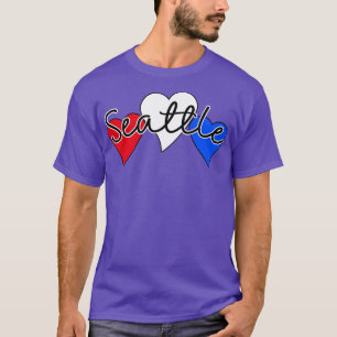 Seattle WA with Three Stars Patriotic USA T-Shirt