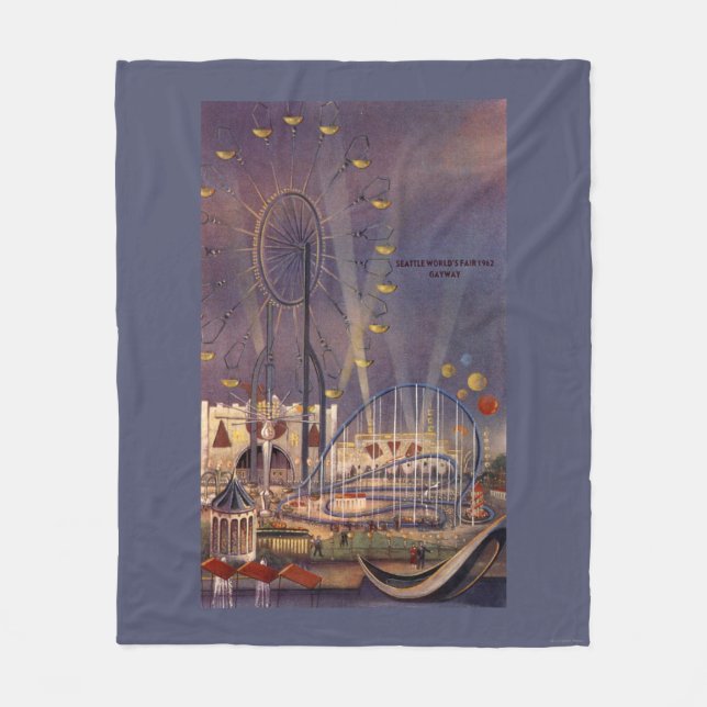 Seattle, Washington1962 World's Fair Poster Fleece Blanket (Front)