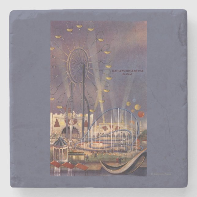 Seattle, Washington1962 World's Fair Poster Stone Coaster (Front)