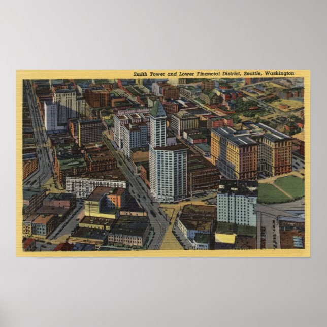 Seattle, Washington - Aerial of Smith Poster (Front)