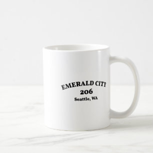 Seattle Washington Area Code 206 Emerald City  Coffee Mug