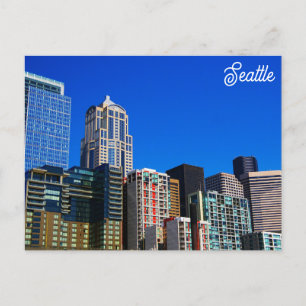 Seattle Washington City Skyline Travel Photo Postcard