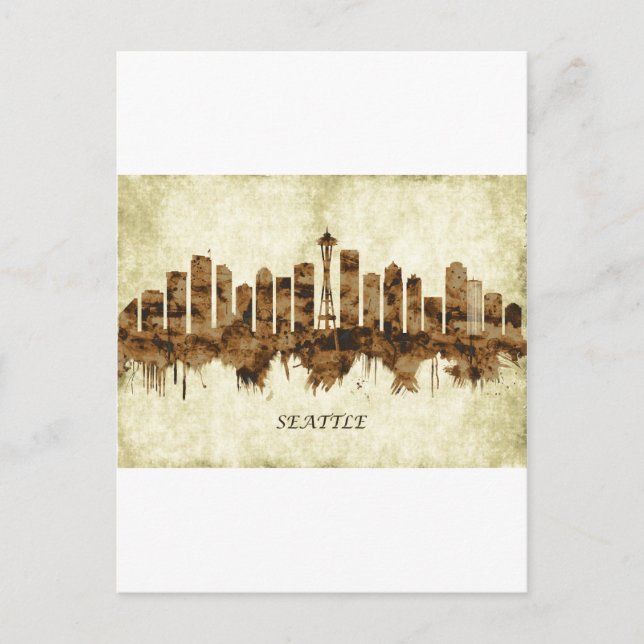 Seattle Washington Cityscape Invitation Postcard (Front)