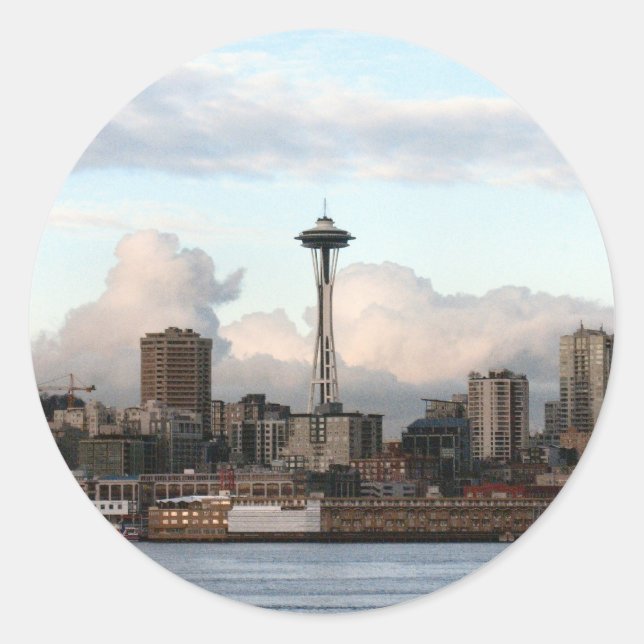 Seattle Washington Classic Round Sticker (Front)
