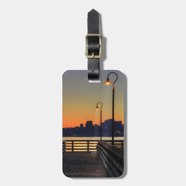 Seattle Washington Downtown Skyline Luggage Tag (Front Vertical)