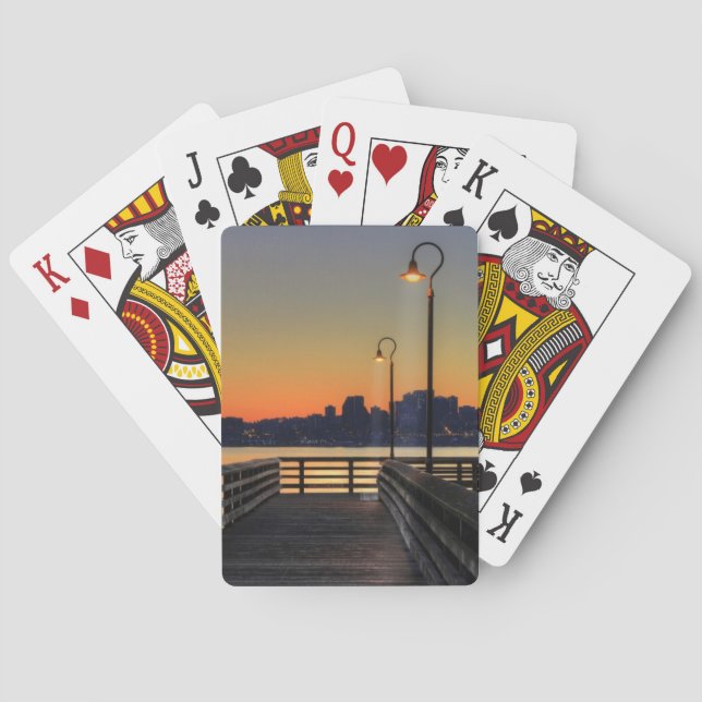 Seattle Washington Downtown Skyline Playing Cards (Back)