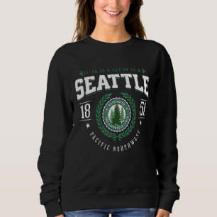 Seattle Washington Evergreen Pine Tree Sunset WA S Sweatshirt