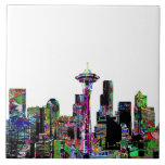 Seattle, Washington in graffiti Ceramic Tile<br><div class="desc">The city of Seattle,  Washington covered in graffiti is a street-style work of art. Great for the DIY bathroom project or frame it.</div>