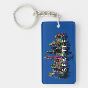 Seattle Washington in graffiti  Keychain