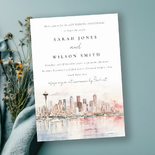 Seattle Washington Landscape Wedding Anniversary Invitation